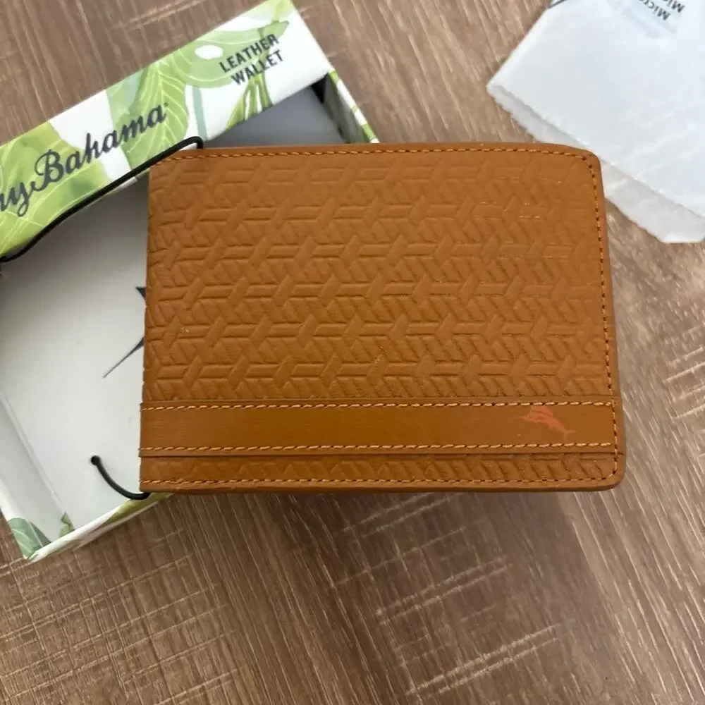 Tommy Bahama Men's Brown Leather Wallet NWT